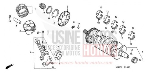 VILEBREQUIN/PISTON CBR600FR2 de 2002